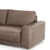 Ecksofa Balok - Longchair groß links mit 2,5-Sitzer, Leder, Dunkelbraun – Bild 3
