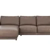 Ecksofa Balok - Longchair groß links mit 2,5-Sitzer, Leder, Dunkelbraun – Bild 2