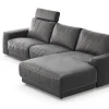Ecksofa Balok - 2,5-Sitzer mit Longchair groß rechts, inkl. Relaxfunktion (motorisch) und Kopfstütze, Stoff, Anthrazit – Bild 4