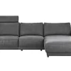 Ecksofa Balok - 2,5-Sitzer mit Longchair groß rechts, inkl. Relaxfunktion (motorisch) und Kopfstütze, Stoff, Anthrazit – Bild 2
