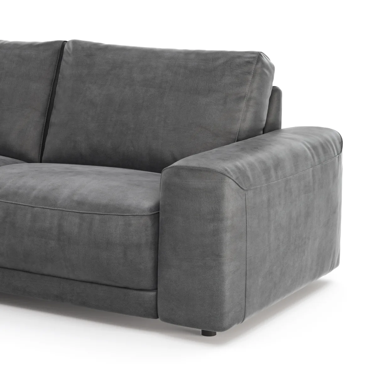 Ecksofa Balok - Longchair groß links mit 2,5-Sitzer, Stoff, Anthrazit – Bild 3