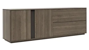 Alternative view of Mediaboard Saratoga - Buche massiv, silbergrau geölt