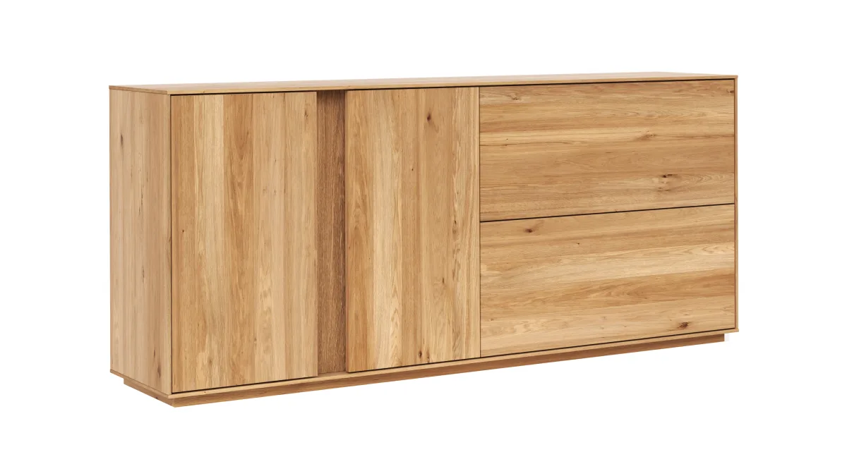 Sideboard Saratoga - mit Klapptüren, Wildeiche massiv, natur geölt – Bild 2