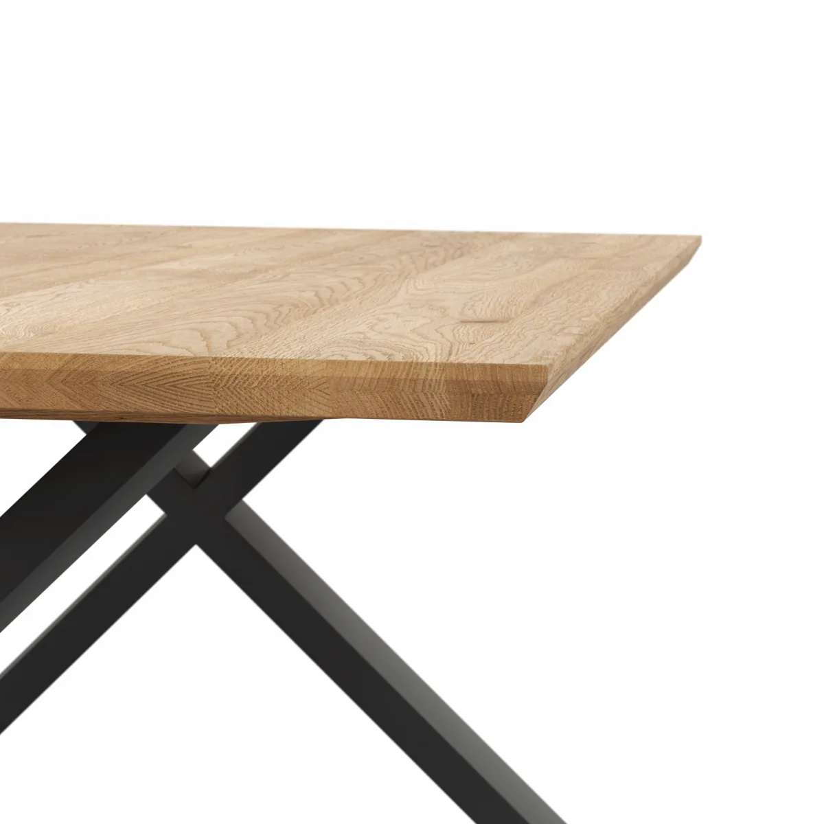 Esstisch Flore - LB ca. 220x120 cm, Wildeiche massiv, natur geölt – Bild 4