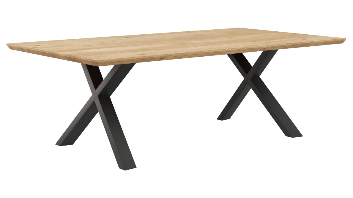 Esstisch Flore - LB ca. 220x120 cm, Wildeiche massiv, natur geölt – Bild 2
