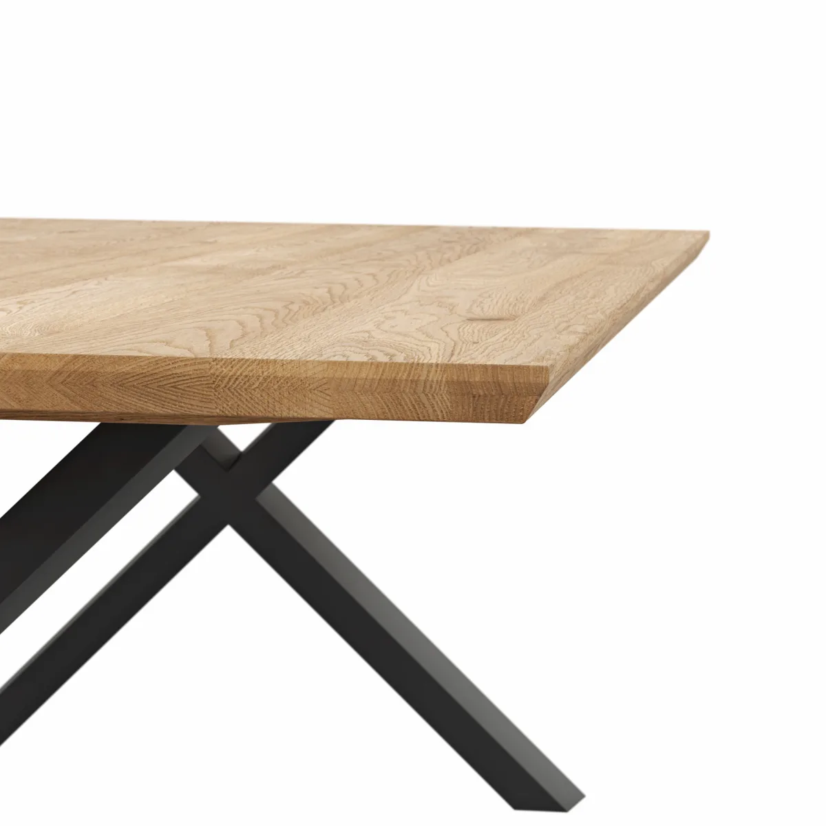 Esstisch Flore - LB ca. 240x120 cm, Wildeiche massiv, natur geölt – Bild 4