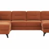 Wohnlandschaft Almyra - Ottomane links, 2,5-Sitzer, Longchair rechts, Stoff, Kupfer – Bild 2