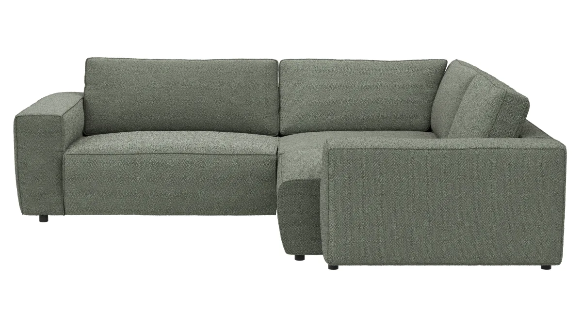 Ecksofa Lilaia - 2-Sitzer links, Ecke, 1,5-Sitzer Tief, Stoff, Olivgrün – Bild 2