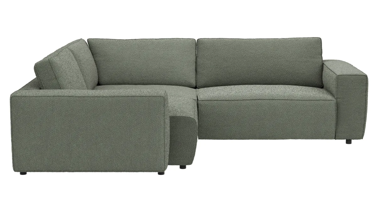 Ecksofa Lilaia - 1,5-Sitzer Tief, Ecke, 2-Sitzer rechts, Stoff, Olivgrün – Bild 2