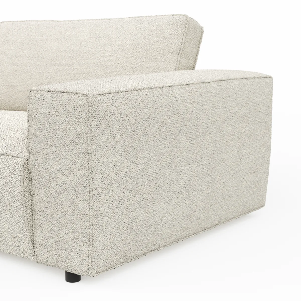 Ecksofa Lilaia - 1,5-Sitzer Tief, Ecke, 2-Sitzer rechts, Stoff, Creme – Bild 4