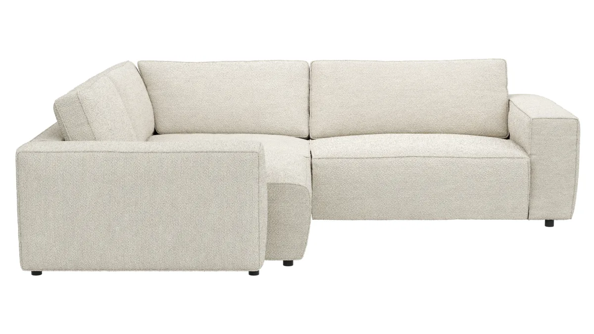 Ecksofa Lilaia - 1,5-Sitzer Tief, Ecke, 2-Sitzer rechts, Stoff, Creme – Bild 2