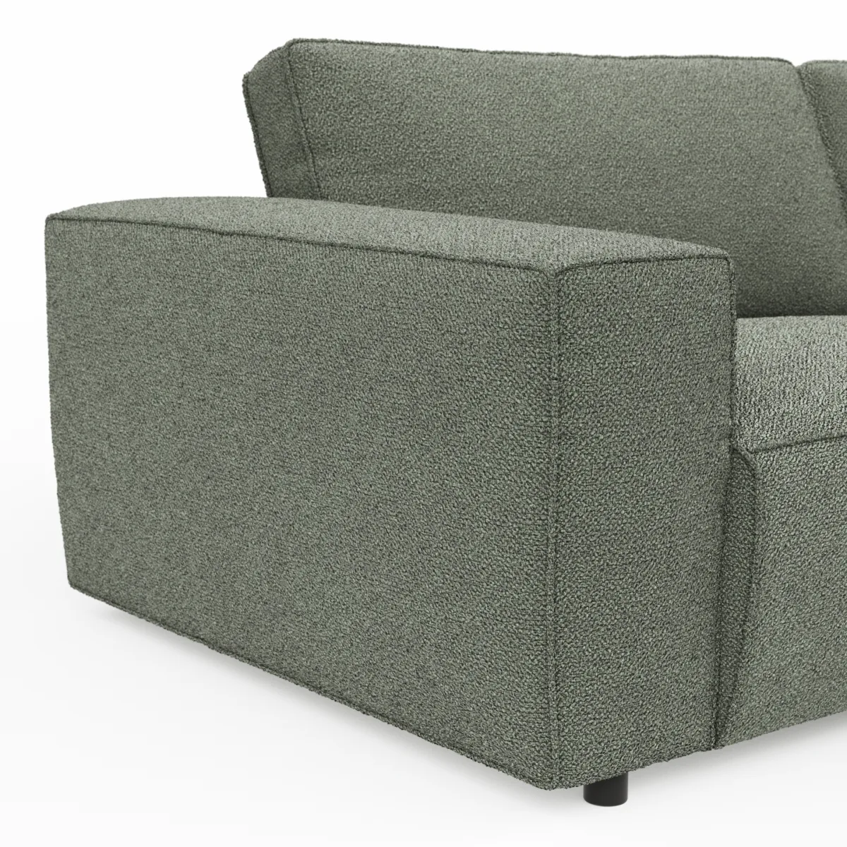 Ecksofa Lilaia - 1,5-Sitzer XL mit Chaise Longue XL rechts, Stoff, Olivgrün – Bild 4