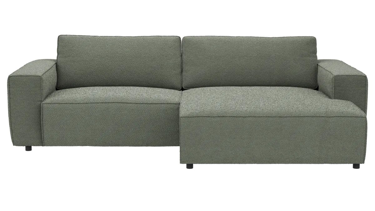 Ecksofa Lilaia - 1,5-Sitzer XL mit Chaise Longue XL rechts, Stoff, Olivgrün – Bild 2