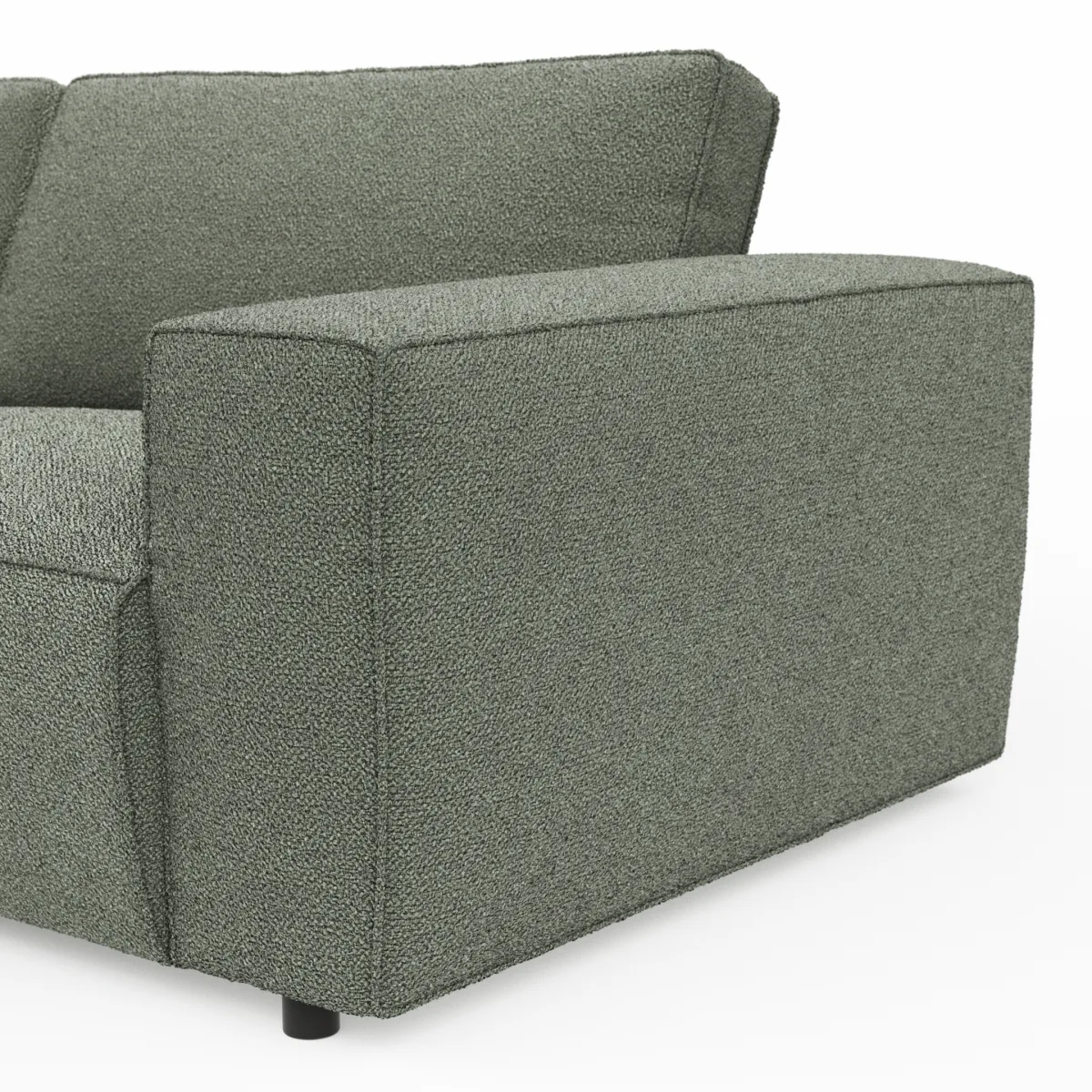 Ecksofa Lilaia - Chaise Longue XL mit 1,5-Sitzer XL rechts, Stoff, Olivgrün – Bild 4