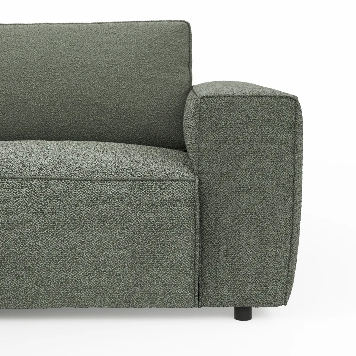 Ecksofa Lilaia - Chaise Longue XL mit 1,5-Sitzer XL rechts, Stoff, Olivgrün – Bild 3