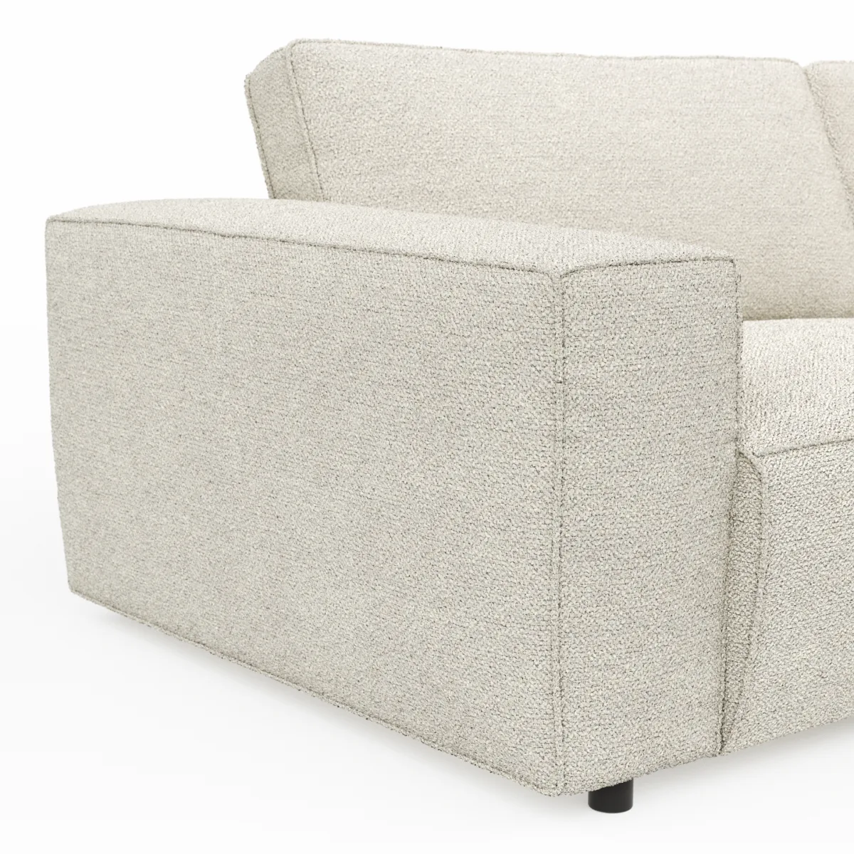 Ecksofa Lilaia - 1,5-Sitzer XL mit Chaise Longue XL rechts, Stoff, Creme – Bild 4
