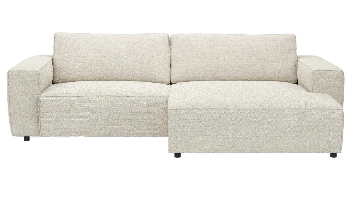 Ecksofa Lilaia - 1,5-Sitzer XL mit Chaise Longue XL rechts, Stoff, Creme – Bild 2