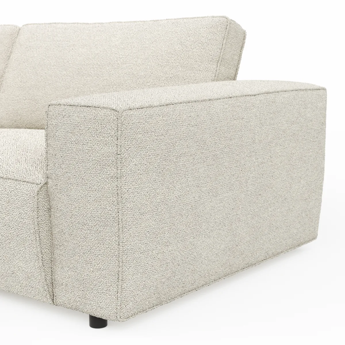 Ecksofa Lilaia - Chaise Longue XL mit 1,5-Sitzer XL rechts, Stoff, Creme – Bild 3