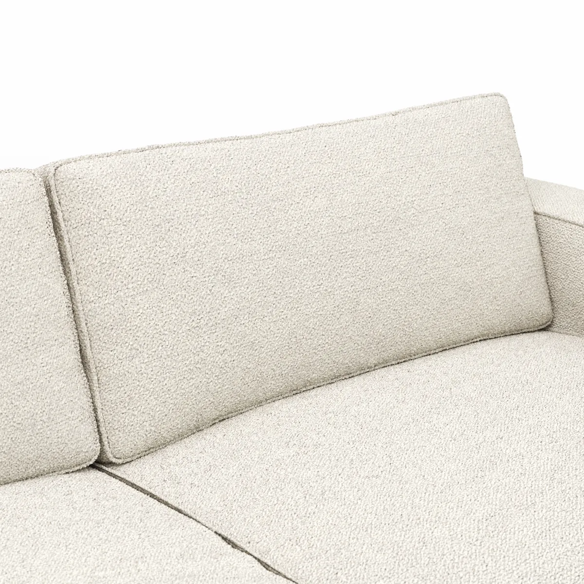 Ecksofa Lilaia - Chaise Longue XL mit 1,5-Sitzer XL rechts, Stoff, Creme – Bild 4