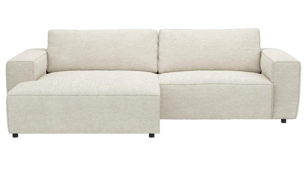 Ecksofa Lilaia - Chaise Longue XL mit 1,5-Sitzer XL rechts, Stoff, Creme – Bild 2