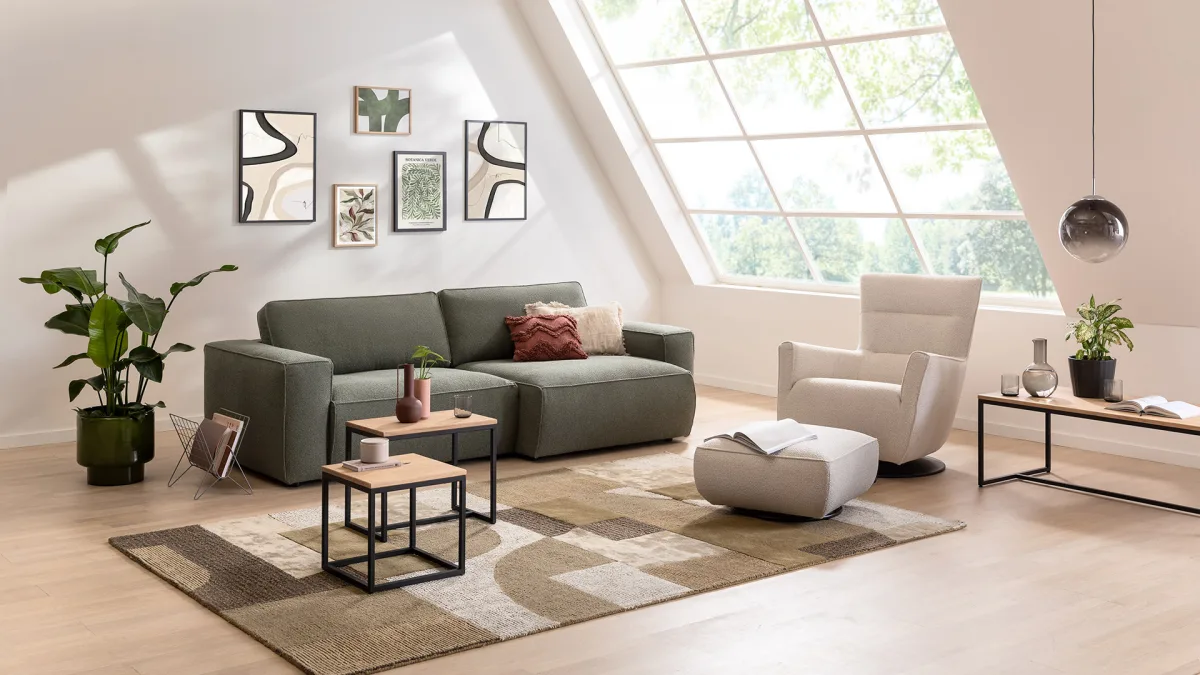 Sofa Lilaia - 1,5-Sitzer XL mit 1,5-Sitzer XL Tief, Stoff, Olivgrün – Bild 5