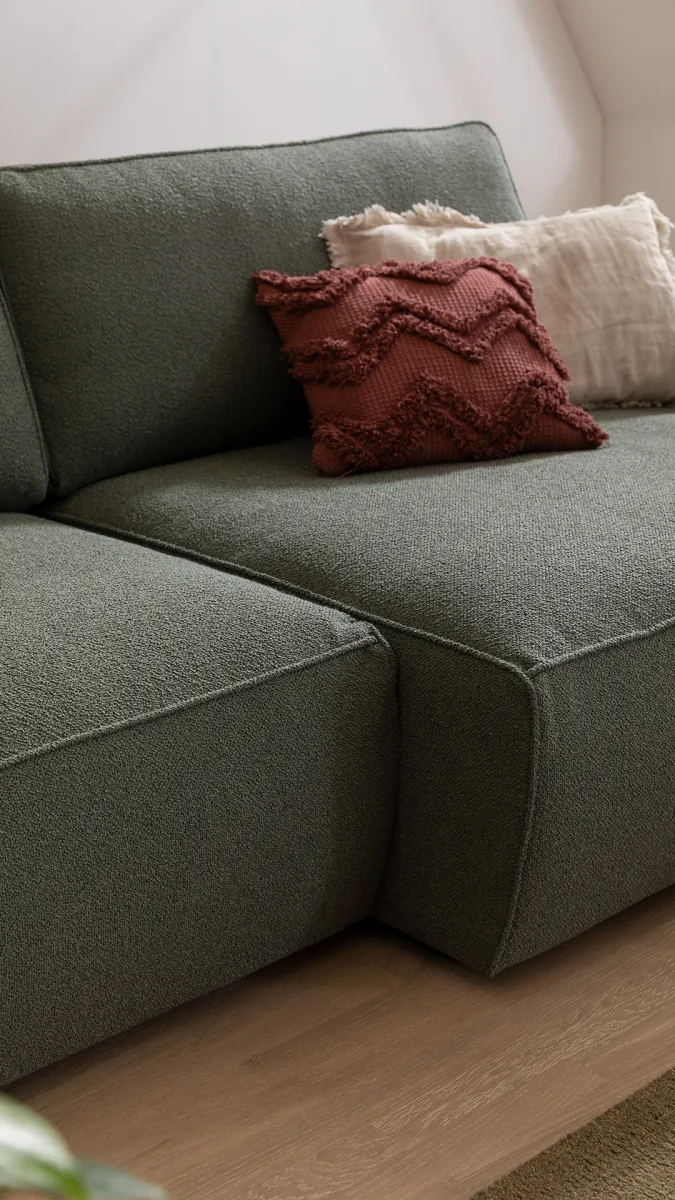 Sofa Lilaia - 1,5-Sitzer XL mit 1,5-Sitzer XL Tief, Stoff, Olivgrün – Bild 3