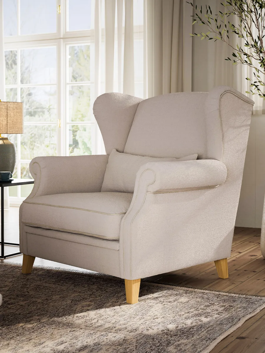 Sessel Mapleton - Stoff, Creme – Bild 4