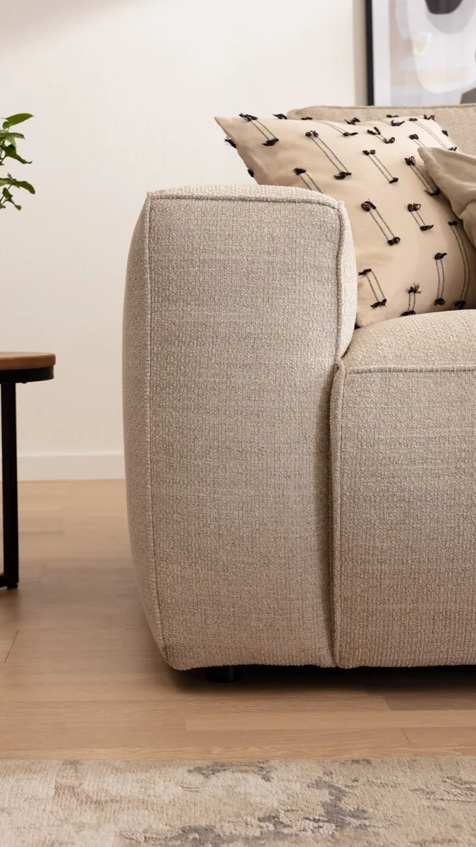 Ecksofa Lilaia - 3-Sitzer XL links, Ecke mit 1,5-Sitzer XL Tief, Stoff, Kaschmir – Bild 4