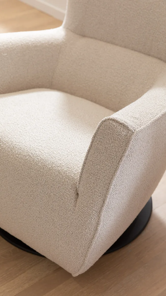 Sessel Lilaia - inkl. Dreh- und Wippfunktion, Stoff, Creme – Bild 4
