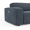 Ecksofa Denver - 2,5-Sitzer mit Longchair rechts, inkl. Sitzvorzug (motorisch), Stoff, Blau – Bild 3