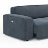 Ecksofa Denver - 2,5-Sitzer mit Longchair rechts, inkl. Sitzvorzug (motorisch), Stoff, Blau – Bild 4