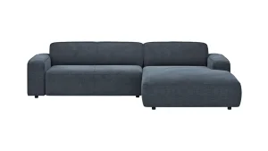 Alternative view of Ecksofa Denver - 2,5-Sitzer mit Longchair rechts, inkl. Sitzvorzug (motorisch), Stoff, Blau