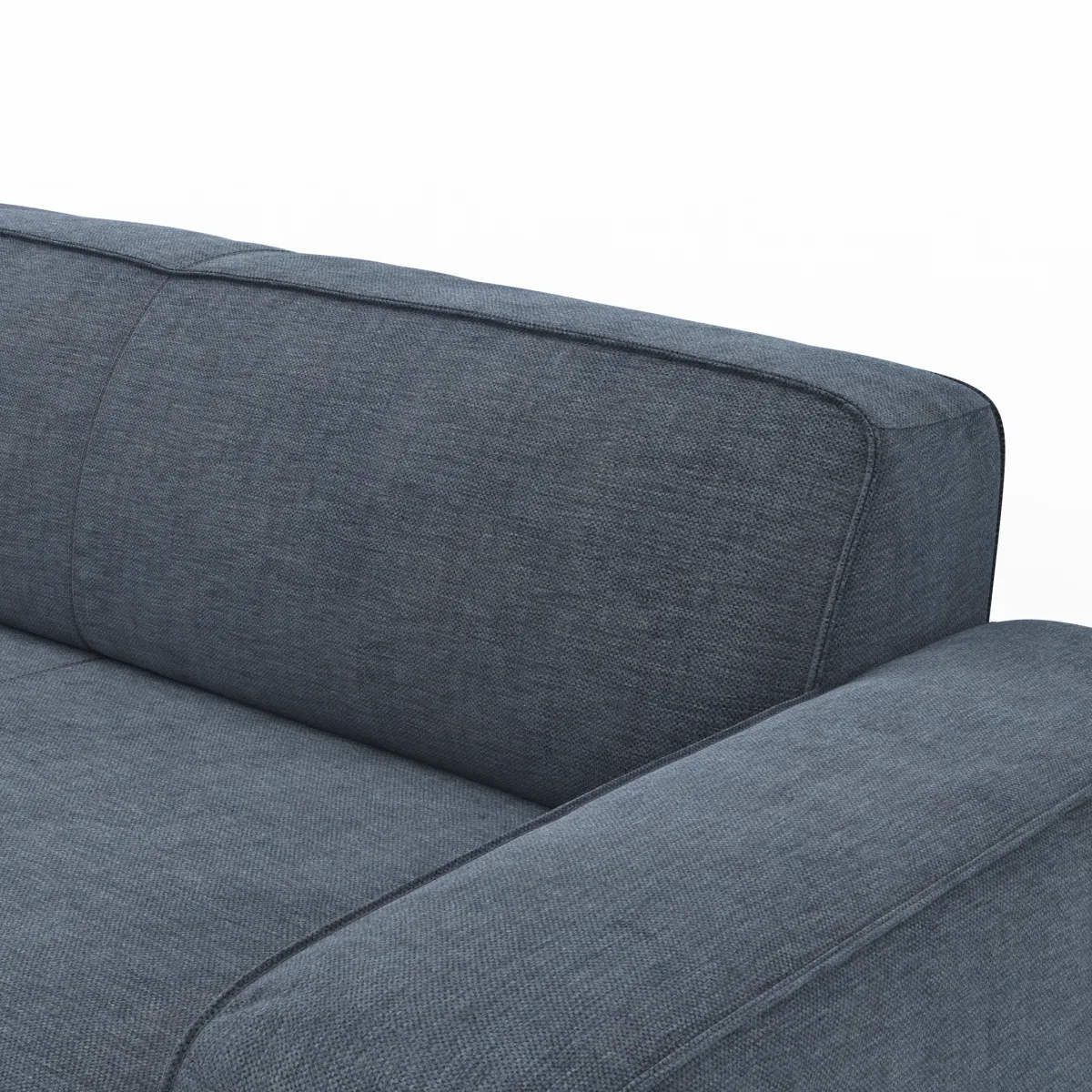 Ecksofa Denver - Longchair links mit 2,5-Sitzer, Stoff, Blau – Bild 3
