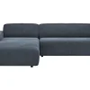 Ecksofa Denver - Longchair links mit 2,5-Sitzer, Stoff, Blau – Bild 2