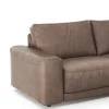 Ecksofa Balok - 2,5-Sitzer mit Longchair groß rechts, Leder, Dunkelbraun – Bild 4