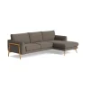 Ecksofa Sutton - 2-Sitzer mit Longchair rechts, Stoff, Sepia