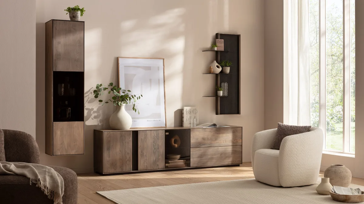 Wandregal Saratoga - rechtsseitig, Buche massiv, silbergrau geölt – Bild 5