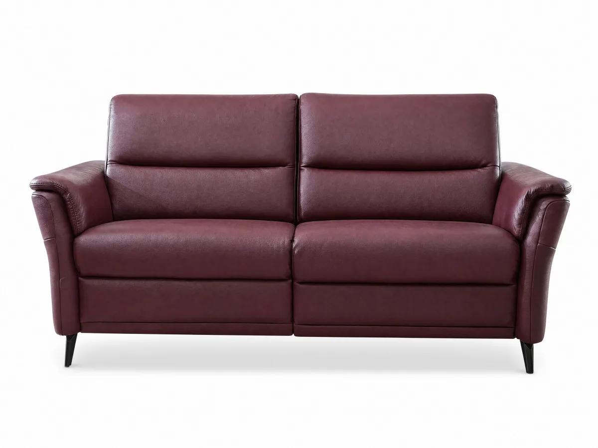 Sofa Porto Alegre - 2-Sitzer, Leder, Kirschrot