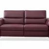 Sofa Porto Alegre - 2-Sitzer mit TV-Funktion motorisch, Leder, Kirschrot