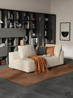 Alternative view of Longchair Sorano - freistehend, Stoff, Graubeige