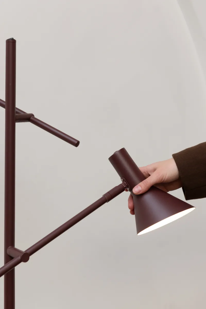 Stehleuchte - BH ca. 59x171 cm, Burgunderrot – Bild 2