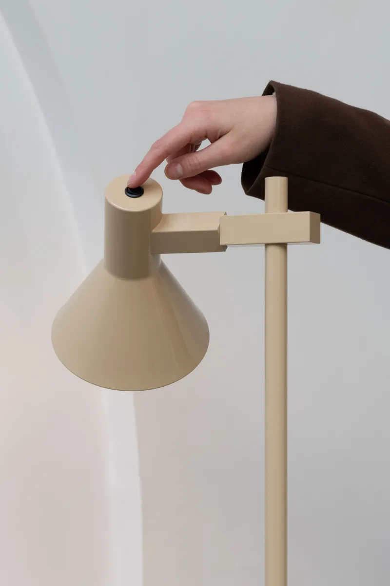 Stehleuchte - BH ca. 25x146 cm, Beige – Bild 2