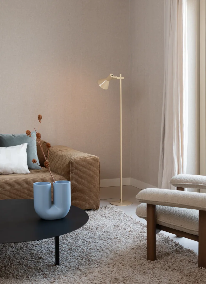 Stehleuchte - BH ca. 25x146 cm, Beige – Bild 4