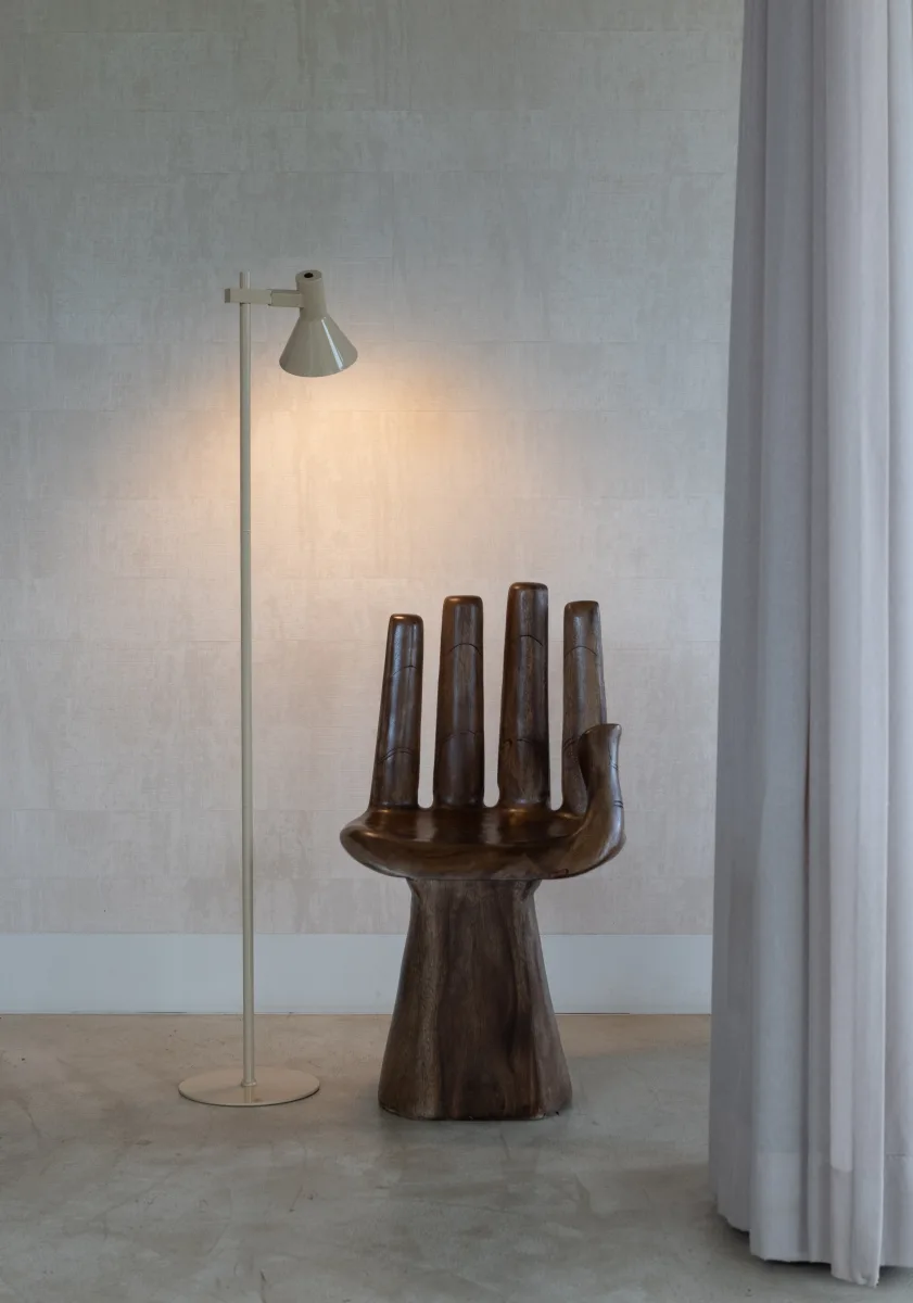 Stehleuchte - BH ca. 25x146 cm, Beige – Bild 5