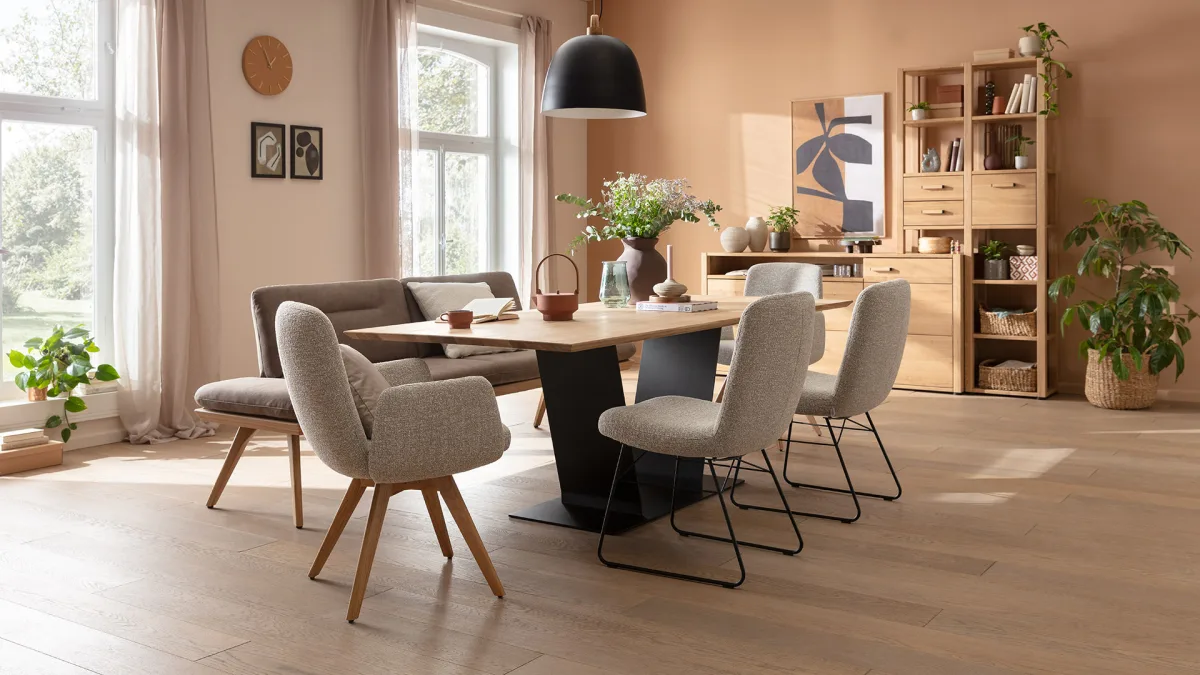 Stuhl Kamari - Stoff, Graubeige – Bild 4