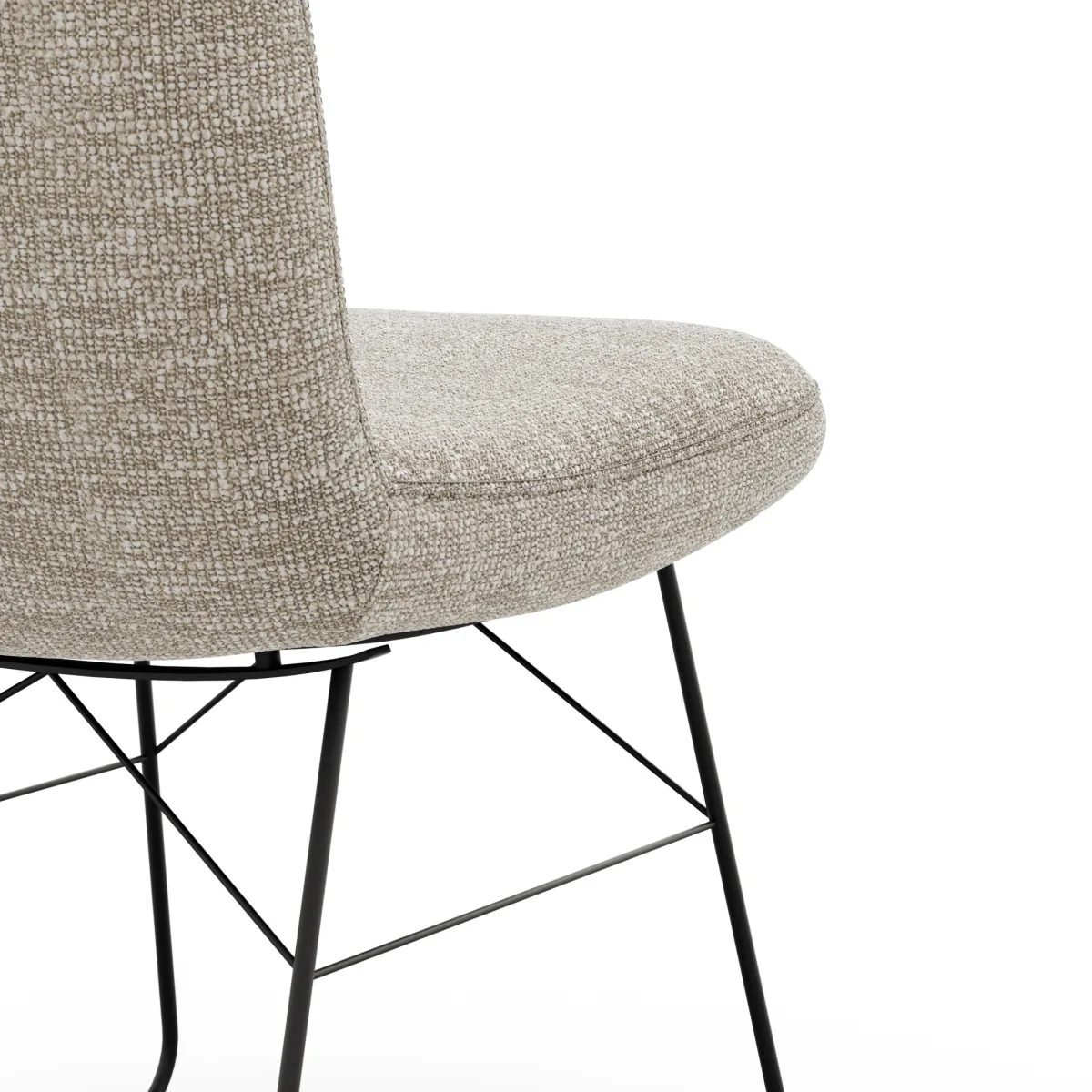 Stuhl Kamari - Stoff, Graubeige – Bild 3