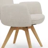 Armlehnstuhl Kamari - Stoff, Beige – Bild 2