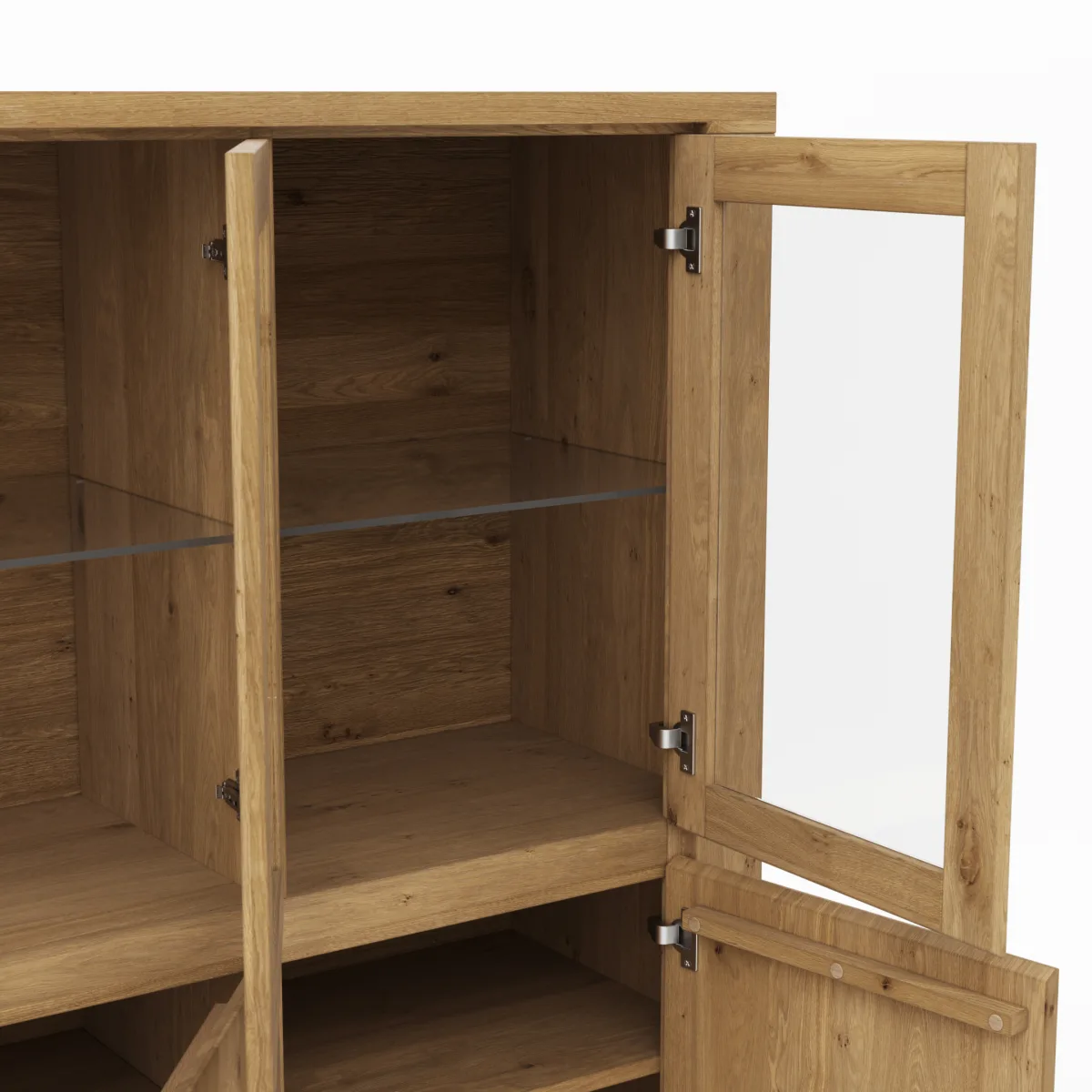 Highboard Bakersfield - sichtbare Rückwand geschroppt, Asteiche massiv, geölt – Bild 4