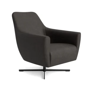 Sessel Noreli - drehbar, Stoff, Anthrazit
