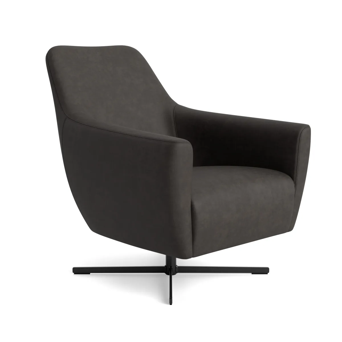 Sessel Noreli - drehbar, Stoff, Anthrazit